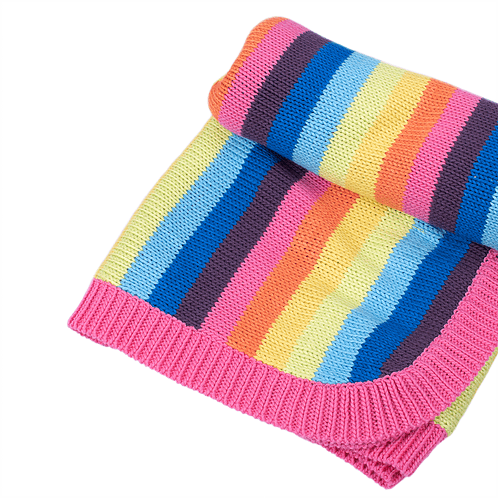 Rainbow Knitted baby blanket - Mary Tale