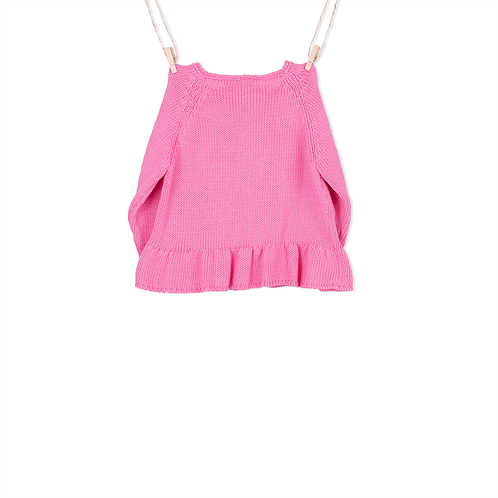 Knitted pink cardigan (back) - Mary Tale