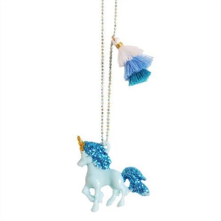 Blue and glitter Unicorn Necklace - Mary Tale