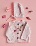 Soft pink knitted cardigan composition - Mary Tale