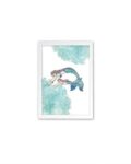 Mermaid Love Print - White frame - Mary Tale