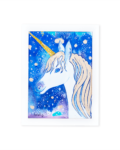 Gold Unicorn Watercolor by Isabel Luz - White frame - Mary Tale