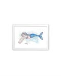 Mermaid Watercolor - White frame - Mary Tale