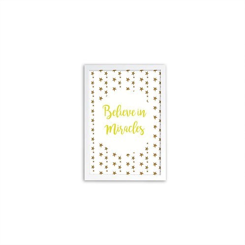 Believe In Miracles Yellow Print - White frame - Mary Tale