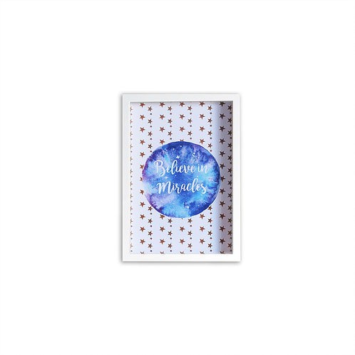 Believe In Miracles Print - White frame - Mary Tale