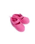 Pink Newborn Shoes with coconut button 2 - Mary Tale