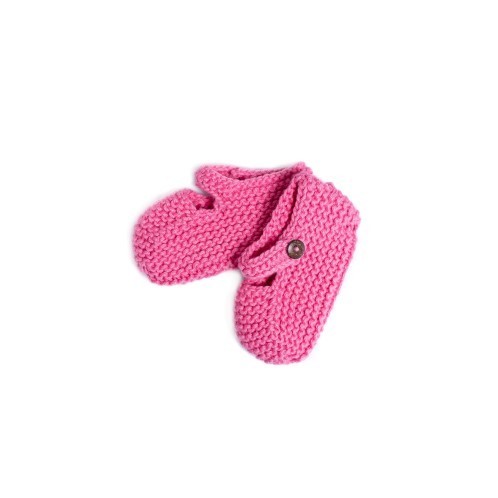 Pink Newborn Shoes with coconut button - Mary Tale