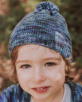 Knitted blue bonnet